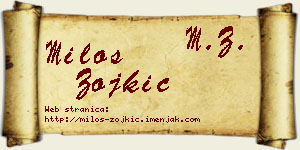 Miloš Zojkić vizit kartica
